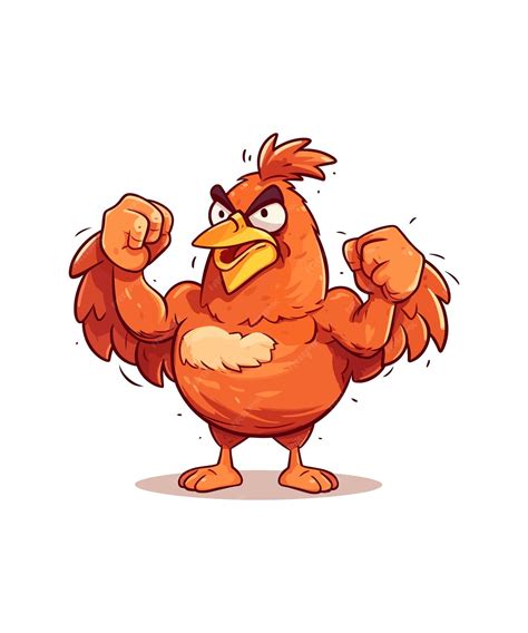 Premium Vector | Vector strong chicken illustration body bulder chicken illustration