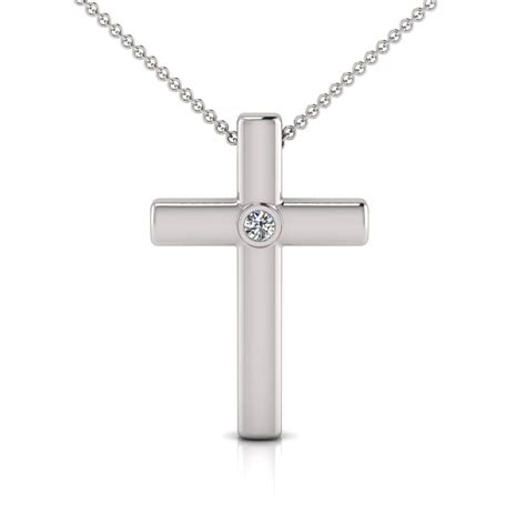 Single Bezel Set Cross Pendant Chemgold