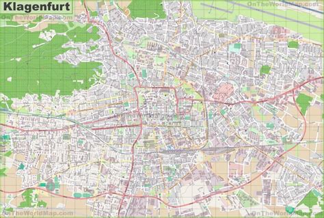 Large detailed map of Klagenfurt - Ontheworldmap.com