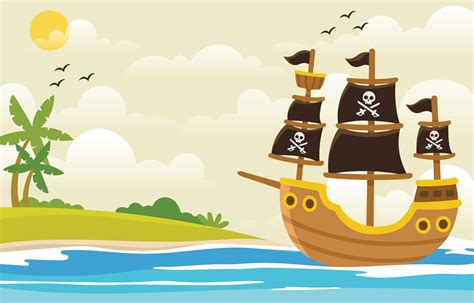 Pirates Ship Cartoon Background 3317972 Vector Art at Vecteezy