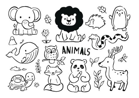 Details more than 76 animal drawing for kids super hot - xkldase.edu.vn