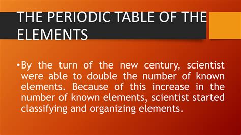 SOLUTION: CHEMISTRY - History of periodic table of elements - Lesson/presentation - Studypool