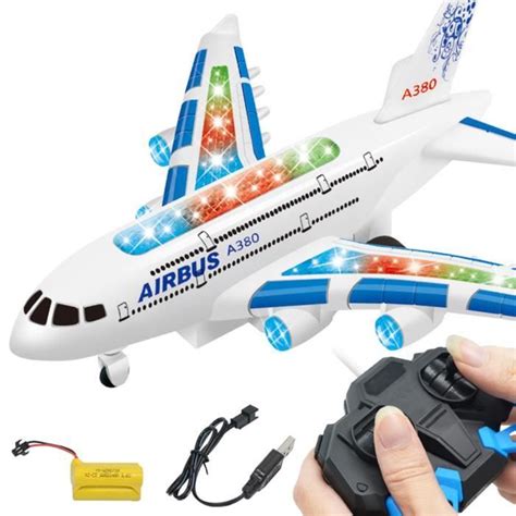Airbus Toys Airbus A380 avec musique s'allume Grand jouet d'avion électrique télécommandé ...