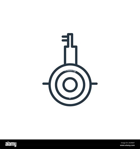 Submarine front view outline vector icon. Thin line black submarine front view icon, flat vector ...