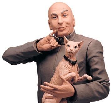 Dr. Evil and his cat, Mr. Bigglesworth | Evil cat, Hairless kitten, Great cat