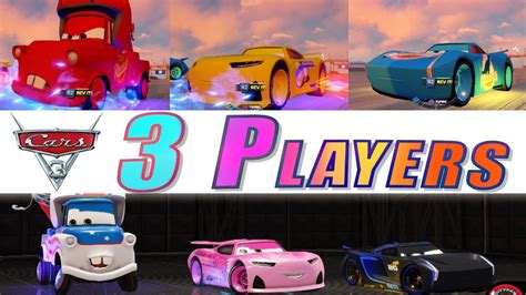 PS4 Cars 3 Driven to Win Gameplay Racing Game 3 Player Multiplayer ...