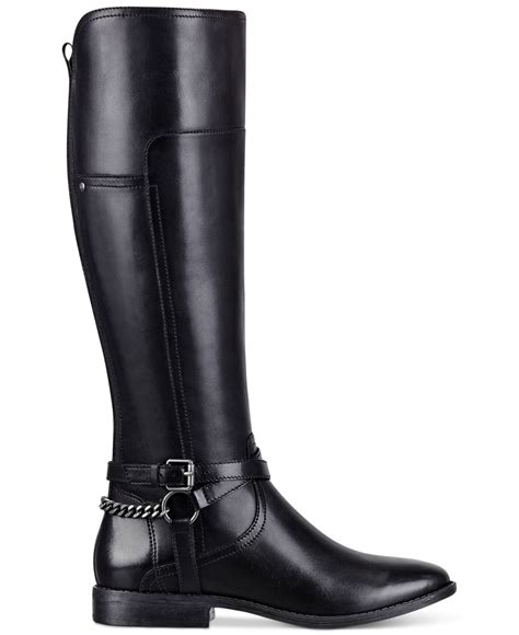 Marc fisher Alexis Wide Calf Tall Riding Boots in Black | Lyst