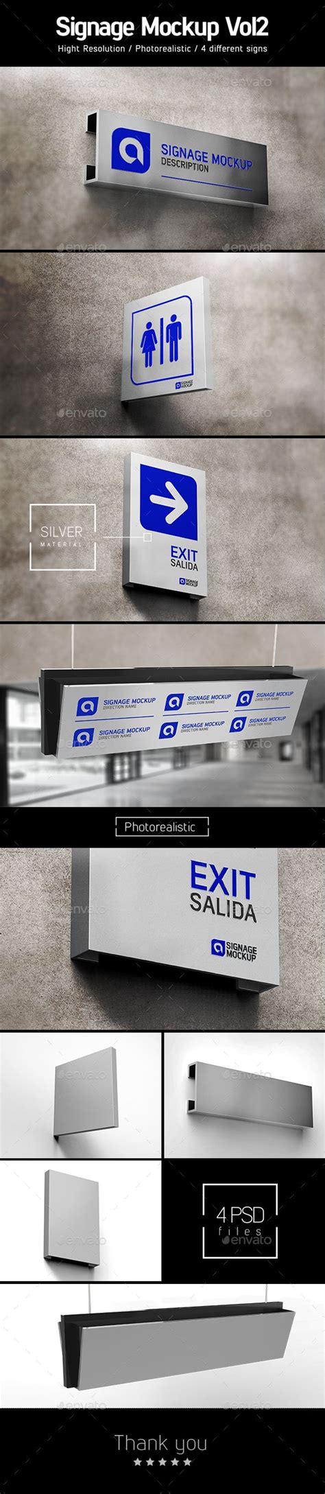 Signage Mockup Vol.2 | Signage, Mockup, Wayfinding design