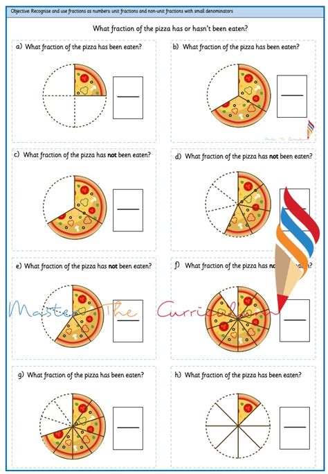 Fractions Pizza Worksheet