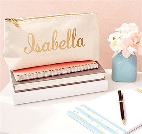 Bella Personalized Canvas Pouch & Make Up Bag