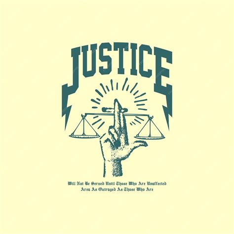 Premium Vector | Justice slogan simple vintage fashion