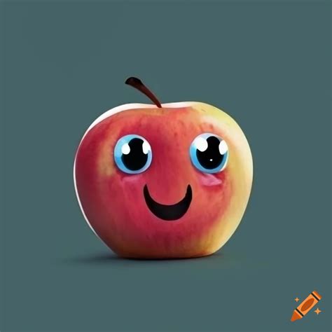 Cute apple with a smiley face