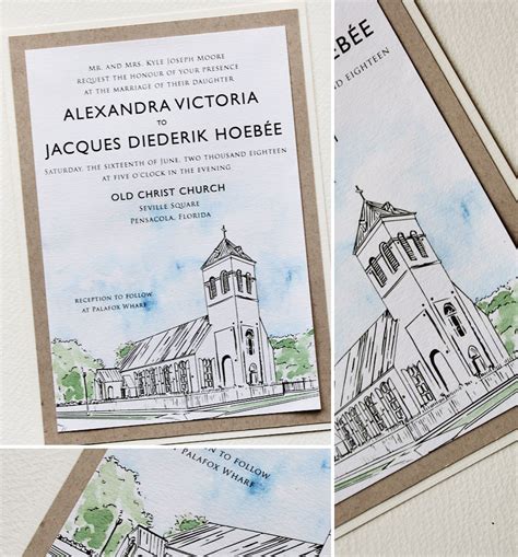 Elena M. - Custom Illustrated Church Wedding InvitationsMomental Designs