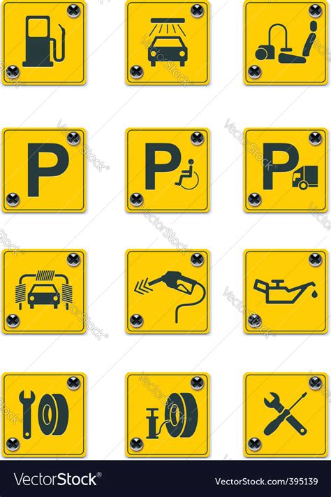 Roadside services signs pt 1 Royalty Free Vector Image