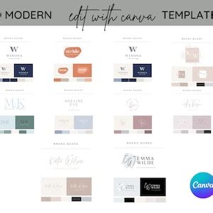 Canva Logo Templates Bundle, DIY Instant Download, Brand Set, Signature ...