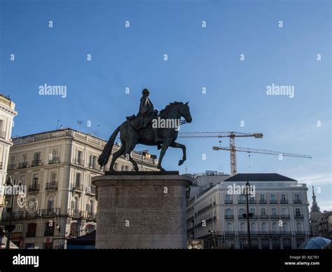 Statue of Carlos III, Puerta del Sol. Madrid, Spain Stock Photo - Alamy