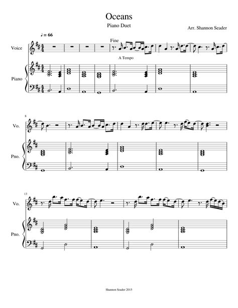 Oceans-Hillsong Sheet music for Clarinet (In B Flat) (Piano-Voice) | Musescore.com