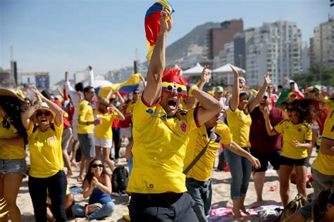 Colombia fans in Rio de Janeiro, Brazil, screamed and cheered when ...