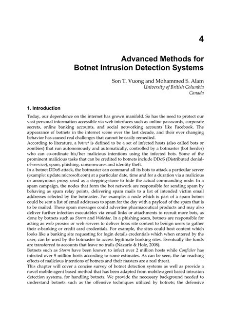 (PDF) Advanced Methods for Botnet Intrusion Detection Systems