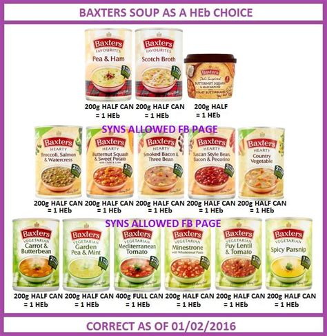 Baxters Soup - HEb Asda Slimming World, Slimming World Healthy Extras ...