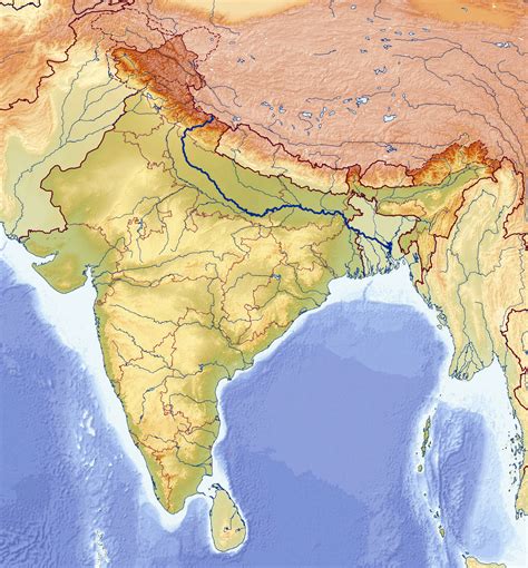 Grande mapa en relieve de la India | India | Asia | Mapas del Mundo