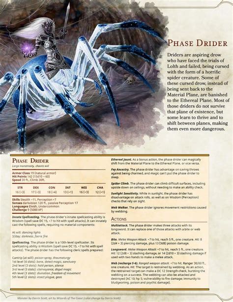 Phase Drider - UnearthedArcana | Dungeons and dragons homebrew, Dnd monsters, Dnd dragons