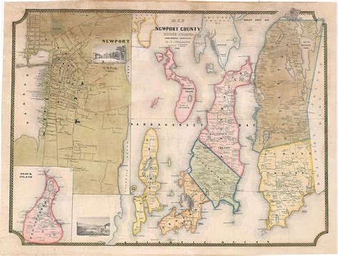 H.F. Walling’s Newport County, Rhode Island - Rare & Antique Maps