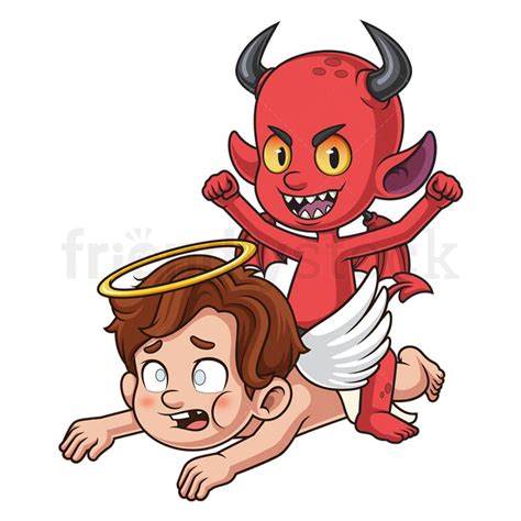 Mini Cartoon Baby Angel Baby Devil Clipart