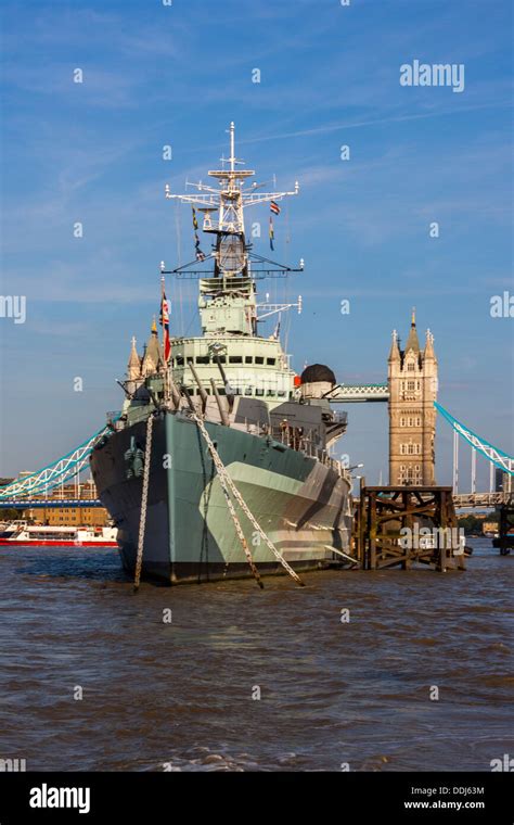 HMS Belfast and Tower Bridge, London Stock Photo - Alamy