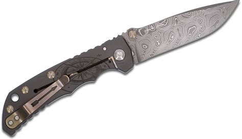 Spartan Blades SHF Custom Harsey Folding Knife 3.95" Nichols Raindrop Damascus Blade, Black PVD ...