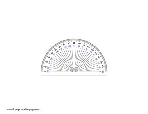 Printable Protractor – 180 Degree Protractor – Free-printable-paper.com