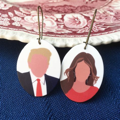 Donald & Melania Trump Earrings Minimalist Portraits | Etsy