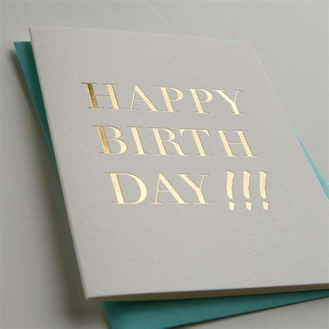 Birthday Card Happy Bday Gold Gold Foil | Etsy