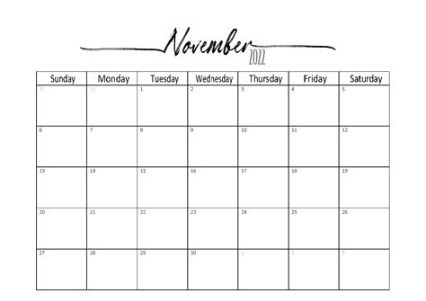 FREE Blank Calendar Templates | Word, Excel, PDF for any month