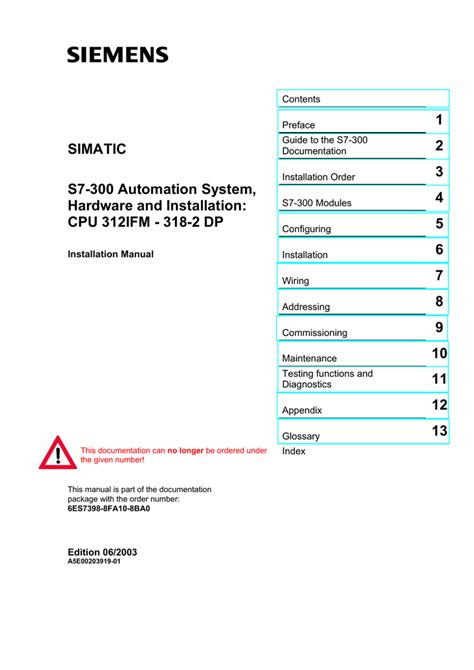 Siemens Simatic S7-300 Installation guide | Manualzz