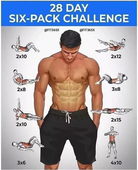 28 DAYS TO SIX PACK ABS WORKOUT PLAN in 2022 | Abs workout routines ...