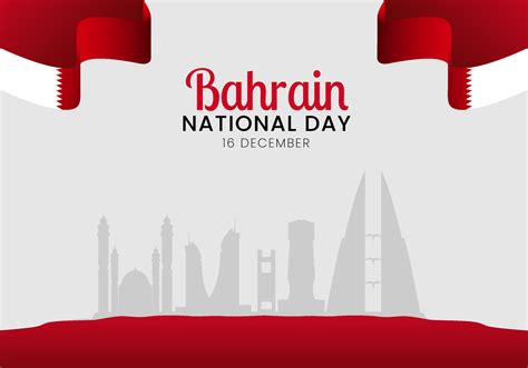 Bahrain National Day Celebration With Landmark And Flag 13593454 Vector ...