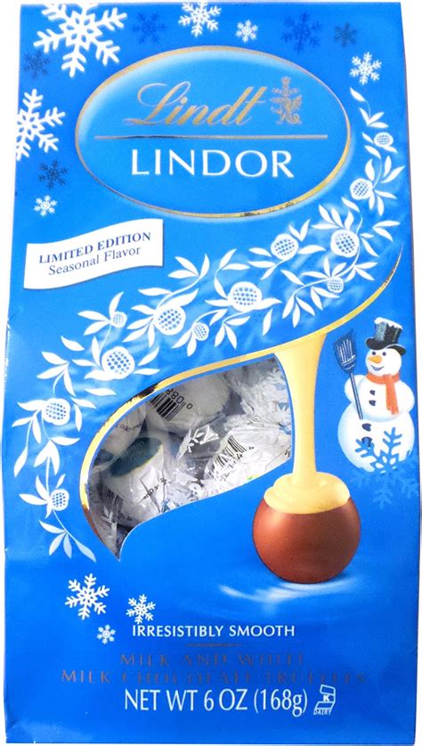 Amazon.com : Lindt LINDOR Holiday Snowman Milk & White Chocolate ...