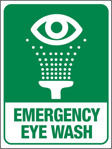 Emergency Eye Wash Station Wall Sign