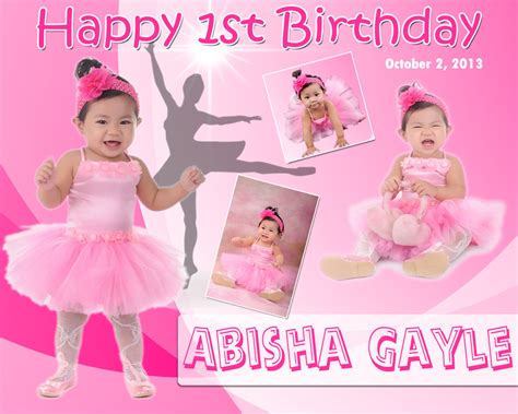 Abisha Gayle’s 1st Birthday (Ballerina Theme Tarpaulin Layout) | Cebu ...