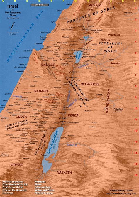 Map of Ancient Israel - Map of Israel in New Testament Times