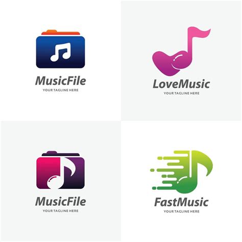 Set of Music Note Logo Design Templates 14797161 Vector Art at Vecteezy