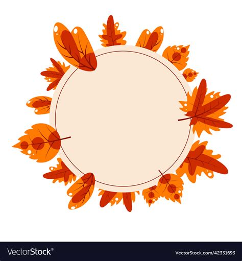 Autumn background with orange leaves Royalty Free Vector