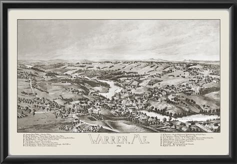 Warren ME 1893 Restored Map | Vintage City Maps