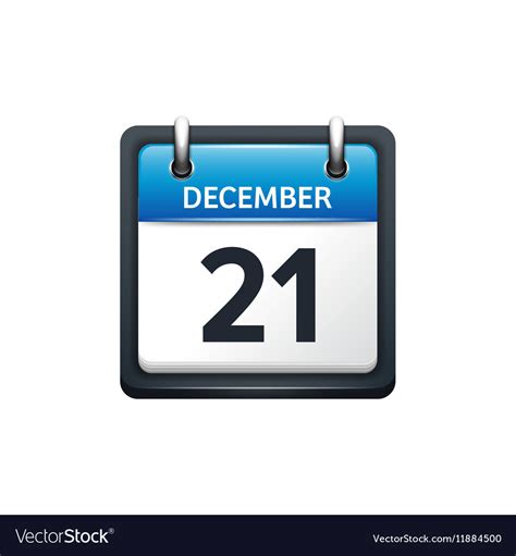 December 21 calendar icon Royalty Free Vector Image