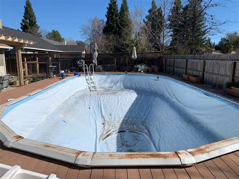 21x41 Doughboy Aboveground Pool Custom Liner Installation in Chico, CA — ~Above the Rest Pools Inc.~