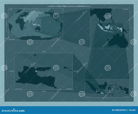 Jawa Timur, Indonesia. Described Location Diagram Stock Illustration ...