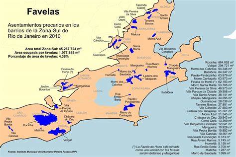 Favelas zona Sul do Rio de Janeiro mapa - Mapa de favelas zona Sul do ...