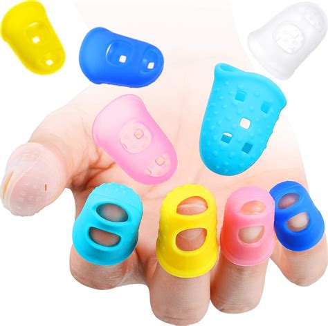 50 Pieces Rubber Fingertips Guard, Large Anti Slip Rubber Pad Gel, Hand Finger Sleeves ...