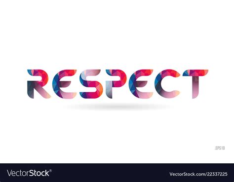 Respect colored rainbow word text suitable for Vector Image